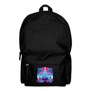 Vaporwave Christmas Tree Design for Chillmas - Backpack - black - Front