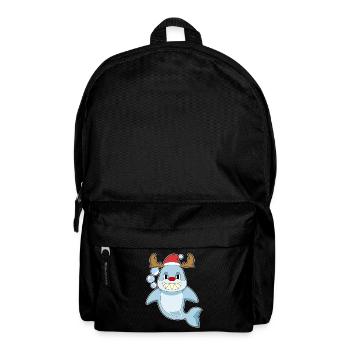 Shark Christmas Reindeer - Backpack - black - Front