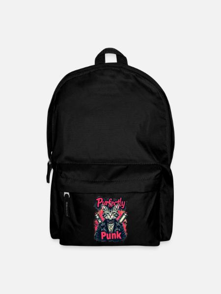 Punk Katze für einen Punker Katzenfreund - Rucksack - Schwarz