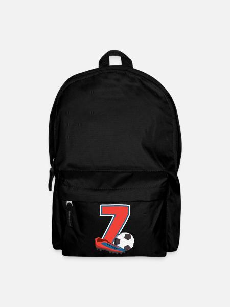Fußball Geburtstag 7-Jährige Kindergeburtstag - Rucksack - Schwarz