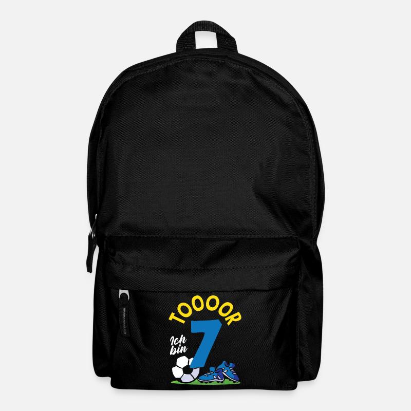 Tor Fußball Ich bin 7 Kindergeburtstag - Rucksack - Schwarz