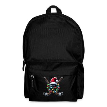 bâton de hockey rondelle joueur de hockey chapeau de père noël - Sac à dos - noir - Devant