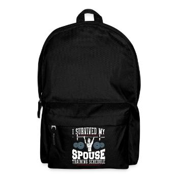 Fitnesstraining Trainingsplan Ehepartners überlebt - Rucksack - Schwarz - Vorne