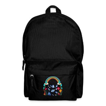 Regenbogen Schmetterlinge Natur Blumen Insekt - Rucksack - Schwarz - Vorne