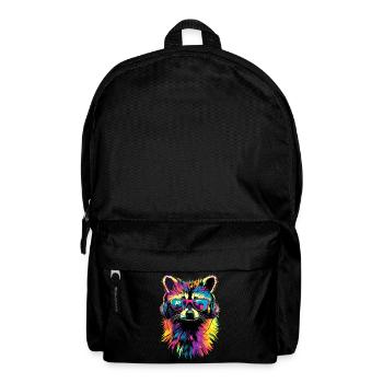 Raccoon Popart Colorful Rainbow Raccoon Raccoon Raccoon - Backpack - black - Front