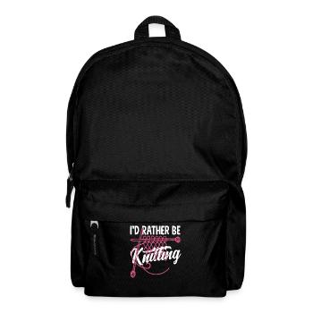 Lieber Beim Stricken Als Alles Andere - Rucksack - Schwarz - Vorne