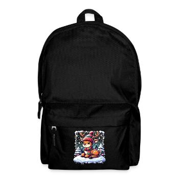 Mignon Renne Noël Hiver Neige - Sac à dos - noir - Devant