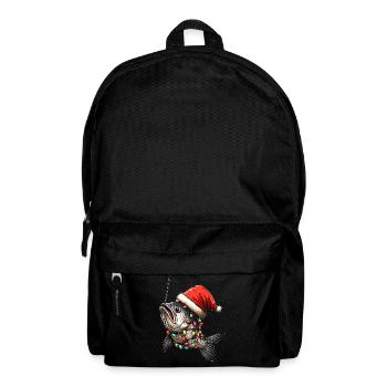 Drôle de poisson bouchées hameçon pêche chapeau de Noël - Sac à dos - noir - Devant