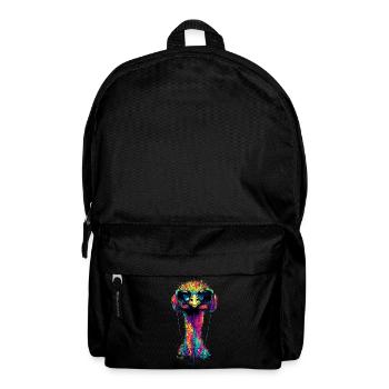 Strauss Vogel Kopfhörer Popart Emu Musik DJ Strauß - Rucksack - Schwarz - Vorne