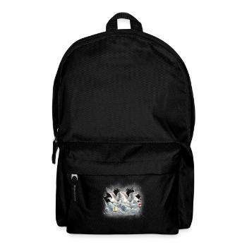 maritime, marin, mouettes, mouettes, phares, voiliers - Sac à dos - noir - Devant