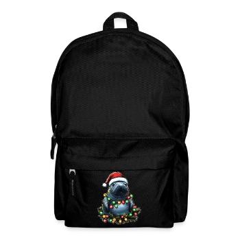 Manatee Floaty Potato Manatee Santa Hat Xma - Backpack - black - Front