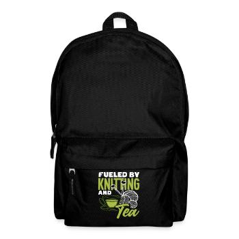 Tensioned by knitting and tea - Backpack - black - Front