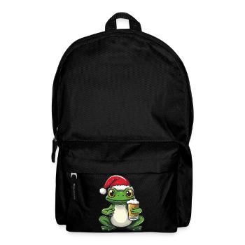Frosch Weihnachten Bier Lustig - Rucksack - Schwarz - Vorne
