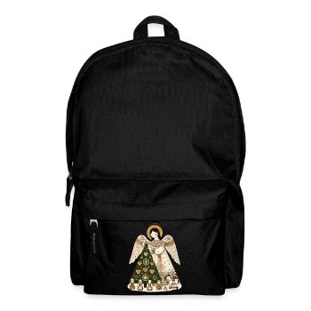 Weihnachtlicher Engel Mit Tannenbaum - Rucksack - Schwarz - Vorne