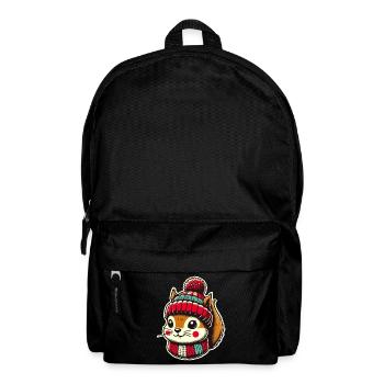 Christmas squirrel with cap - Backpack - black - Front