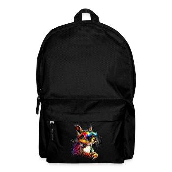 Squirrel Headphones Colorful Pop Art DJ Squirrel - Backpack - black - Front