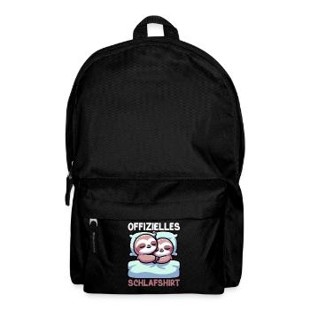 Official Sleep Shirt Sloth Late Riser - Backpack - black - Front