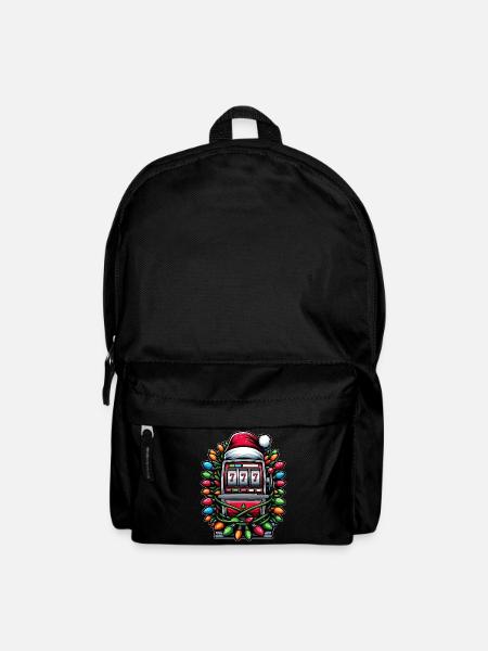Spielautomat 777 Glücksspiel Gambler Weihnachtsmüt - Rucksack - Schwarz