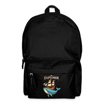 Nautisches Abenteuer mit Wal und Schiff - Rucksack - Schwarz - Vorne
