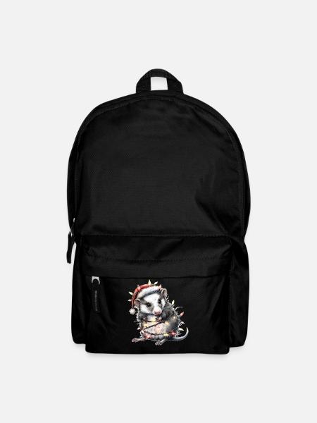 Niedliches Opossum Waschbär Weihnachtsmütze Xmas - Rucksack - Schwarz