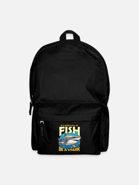 Chasse au requin dans un monde plein de poissons Plongée sous-marine - Sac à dos - noir