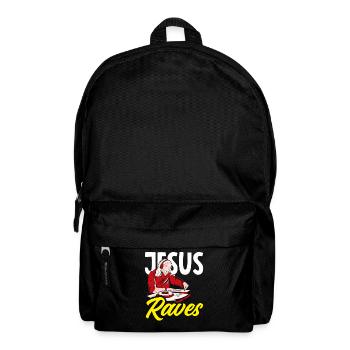 Techno Lover Jesus Raves DJ Kunst - Rucksack - Schwarz - Vorne