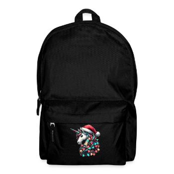 Einhorn Tier Weihnachtsmütze Xmas - Rucksack - Schwarz - Vorne