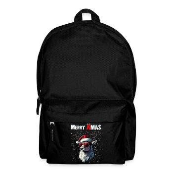 Rentier mit Weihnachtsmütze wünscht Merry Xmas - Rucksack - Schwarz - Vorne