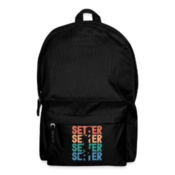 Volleyball Setter Silhouette Art - Backpack - black - Front