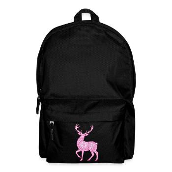 Mandala Hirsch Hirsche Mystisches Madalas - Rucksack - Schwarz - Vorne