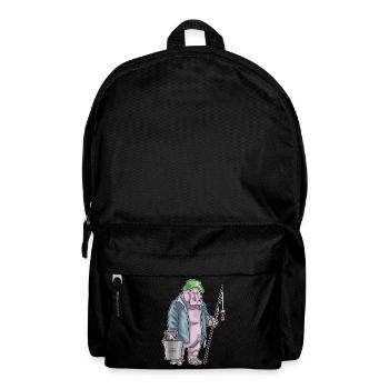 Nilpferd Angler Angelrute Angeln - Rucksack - Schwarz - Vorne