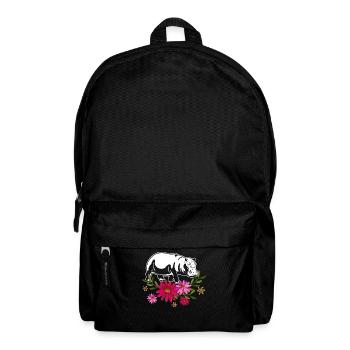 Hippo With Flowers - Backpack - black - Front