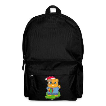 Hamster Christmas Christmas Hat - Backpack - black - Front