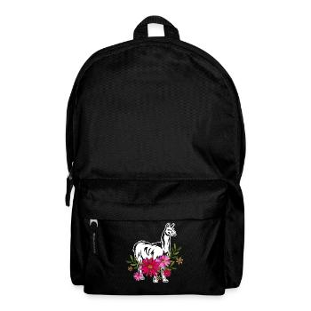 Llama With Flowers - Backpack - black - Front