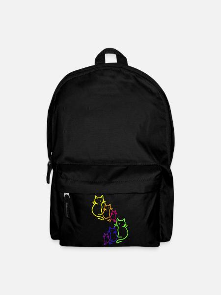 Chat arc-en-ciel chat des années 80 des années 90 chaton vintage - Sac à dos - noir