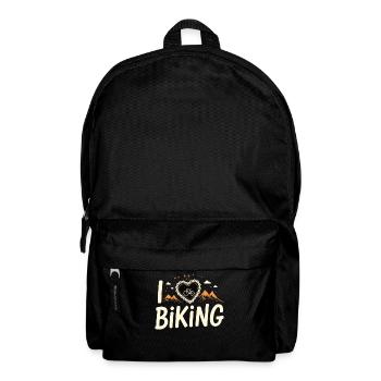 I Love Biking Bicycle Cycling Gravel Bike Mtb - Backpack - black - Front