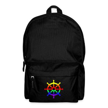 LGBT Steuerrad Gay Pride maritim Ahoi - Rucksack - Schwarz - Vorne
