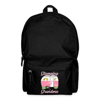 Glamping Oma Glamper Flamingo Wohnmobil Wohnwagen - Rucksack - Schwarz - Vorne