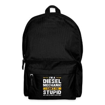 I'm a diesel mechanic, can't be stupid - Backpack - black - Front