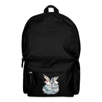 Seagull Winter Christmas Christmas Xmas maritime - Backpack - black - Front
