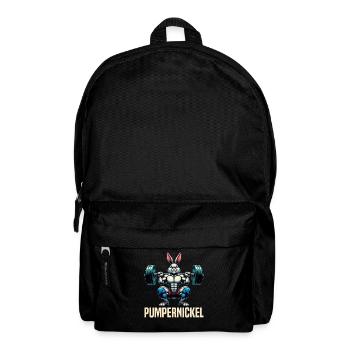 Pumpernickel-Kaninchen Fitnesstrainer Bodybuilder - Rucksack - Schwarz - Vorne