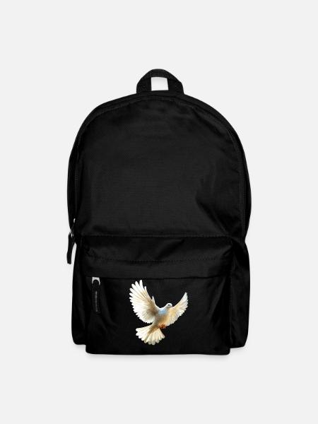 Taube Weiß Frieden Peace Ringeltaube Weiße Tauben - Rucksack - Schwarz
