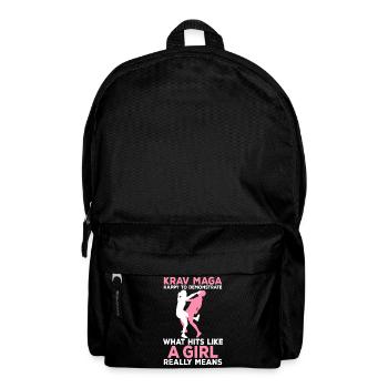 Krav Maga demonstrieren Hits wie ein Mädchen Krav - Rucksack - Schwarz - Vorne