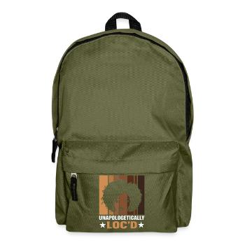Unapologetically Loc'd Melanin Brown Skin Black - Backpack - olive green - Front