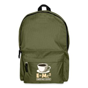 coffee lover E=Mc² energy milk - Backpack - olive green - Front
