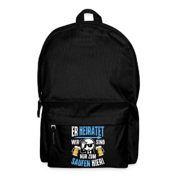 JGA T-Shirt Männer Junggesellenabschied Shirt JGA - Rucksack - Schwarz - Vorne