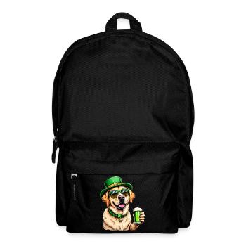 Golden Retriever St. Patrick's Day Beer Outfit - Backpack - black - Front