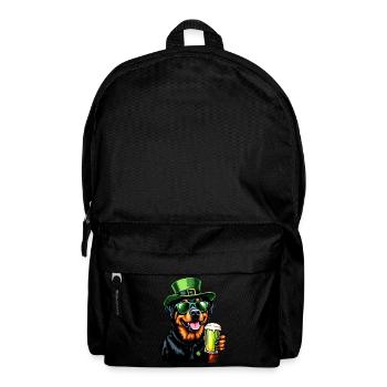 Rottweiler St. Patrick's Day Beer Outfit Dogs - Backpack - black - Front