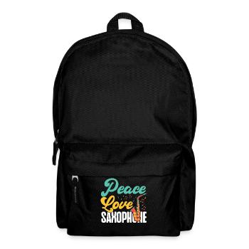 Saxophone Girl Peace Love - Backpack - black - Front