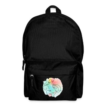 Mutter, Vater, Baby - farbenfrohes Familienmotiv - Rucksack - Schwarz - Vorne